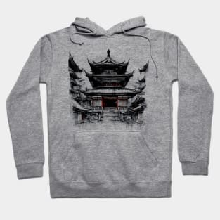 Japanese Temple Ink Painting Hoodie